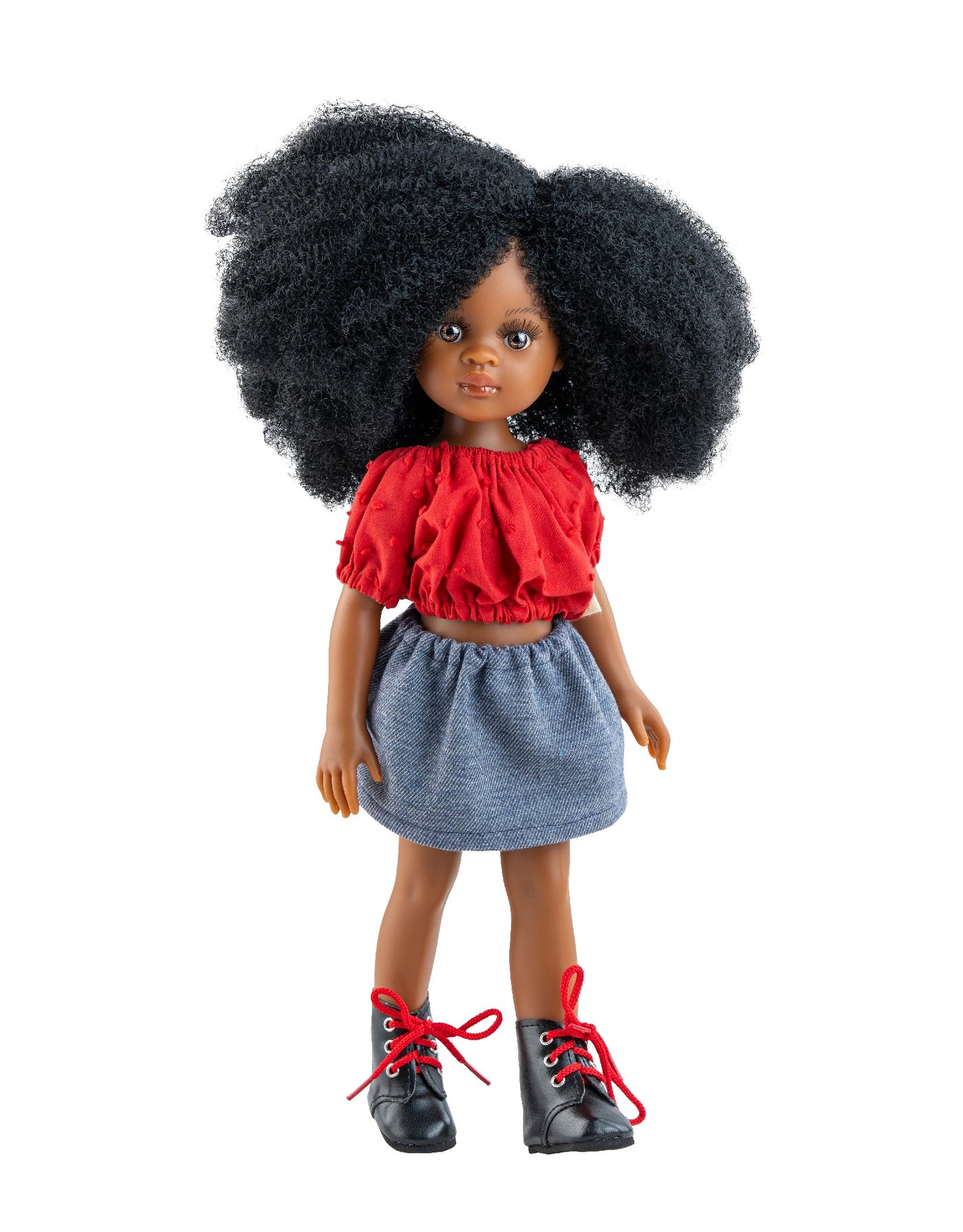 Las Amigas Doll - Camila - Red t-shirt, denim skirt and black boots  - Paola Reina