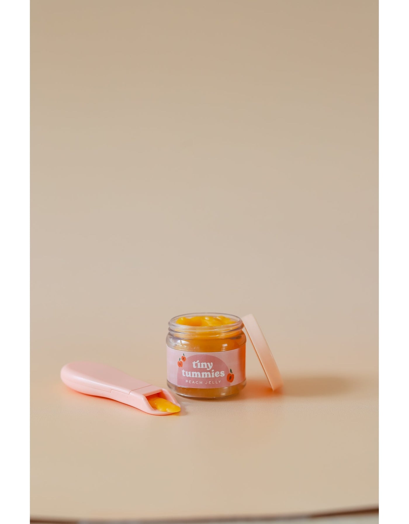 Tiny tummies - Peach jelly jar and spoon set - Tiny harlow