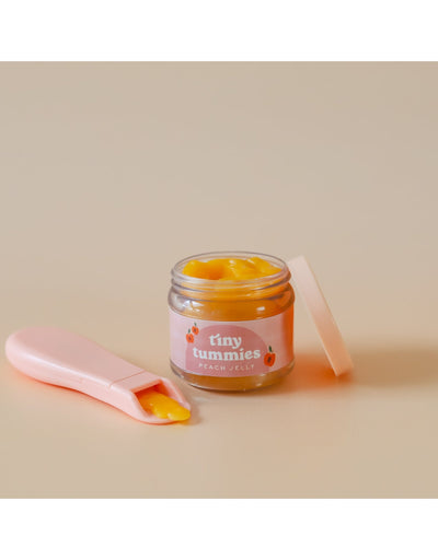 Tiny tummies - Peach jelly jar and spoon set - Tiny harlow