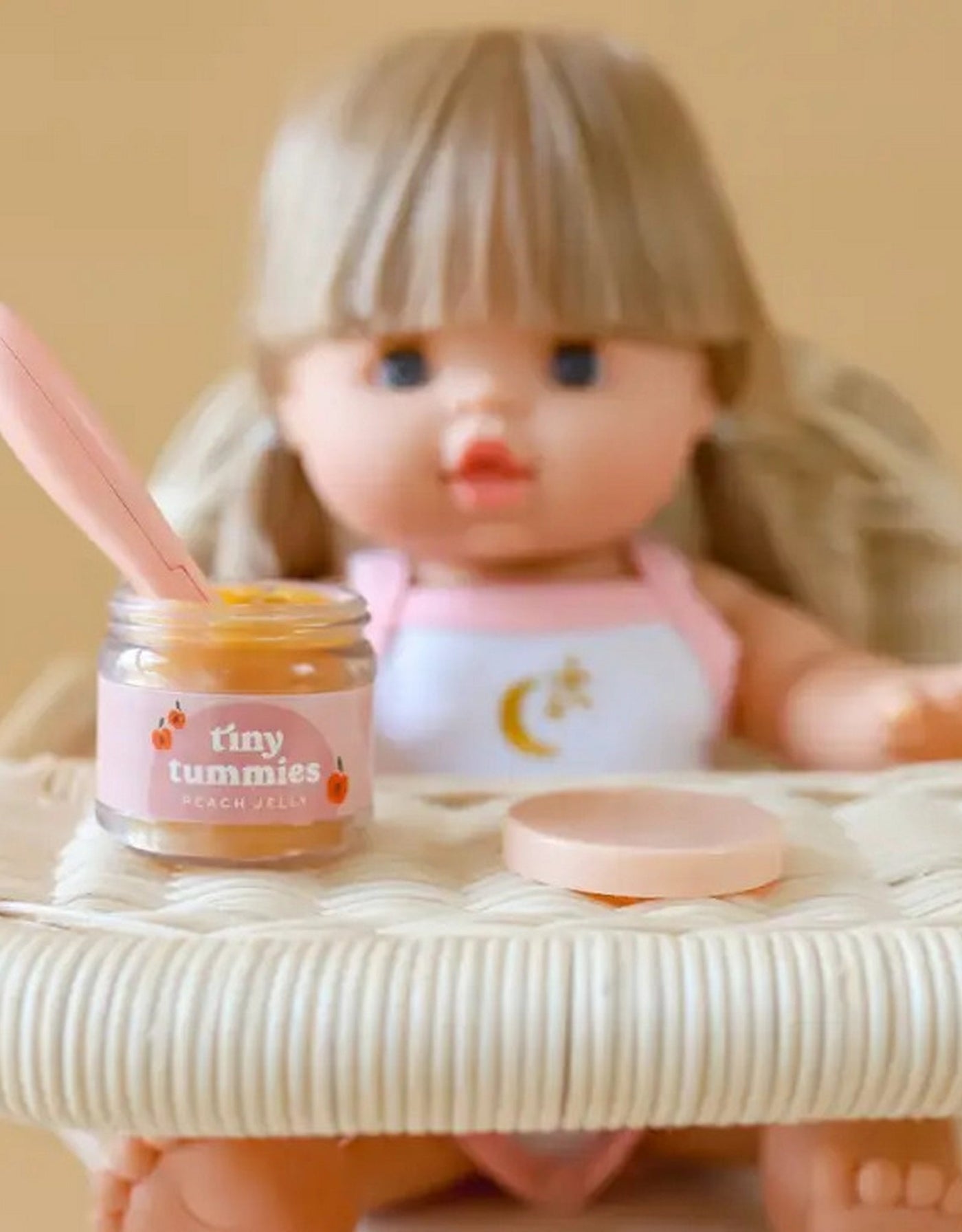 Tiny tummies - Strawberry custard jar and spoon set - Tiny harlow