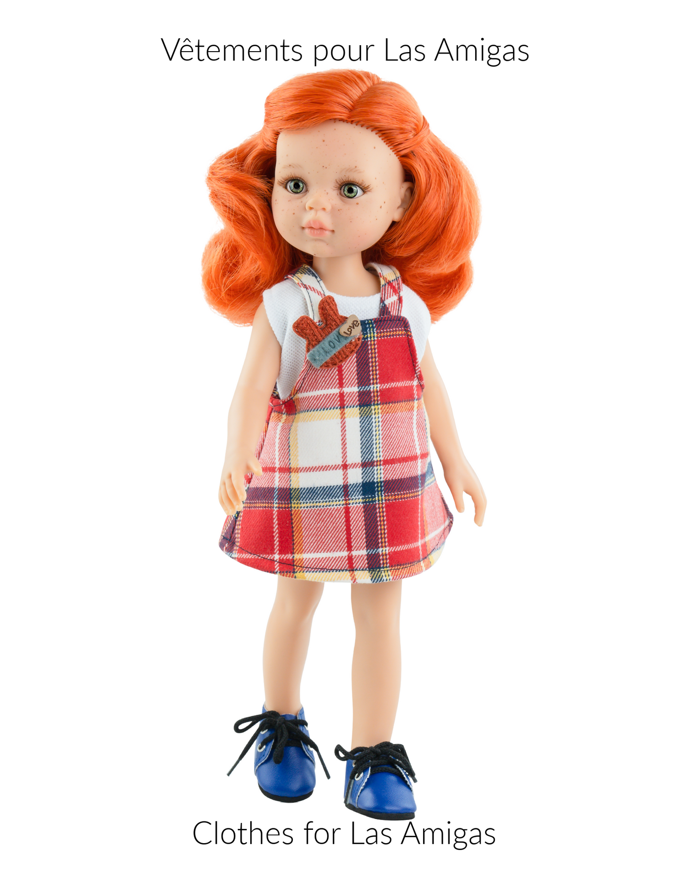 Las Amigas Doll Clothing - Checkered Dress- Paola Reina