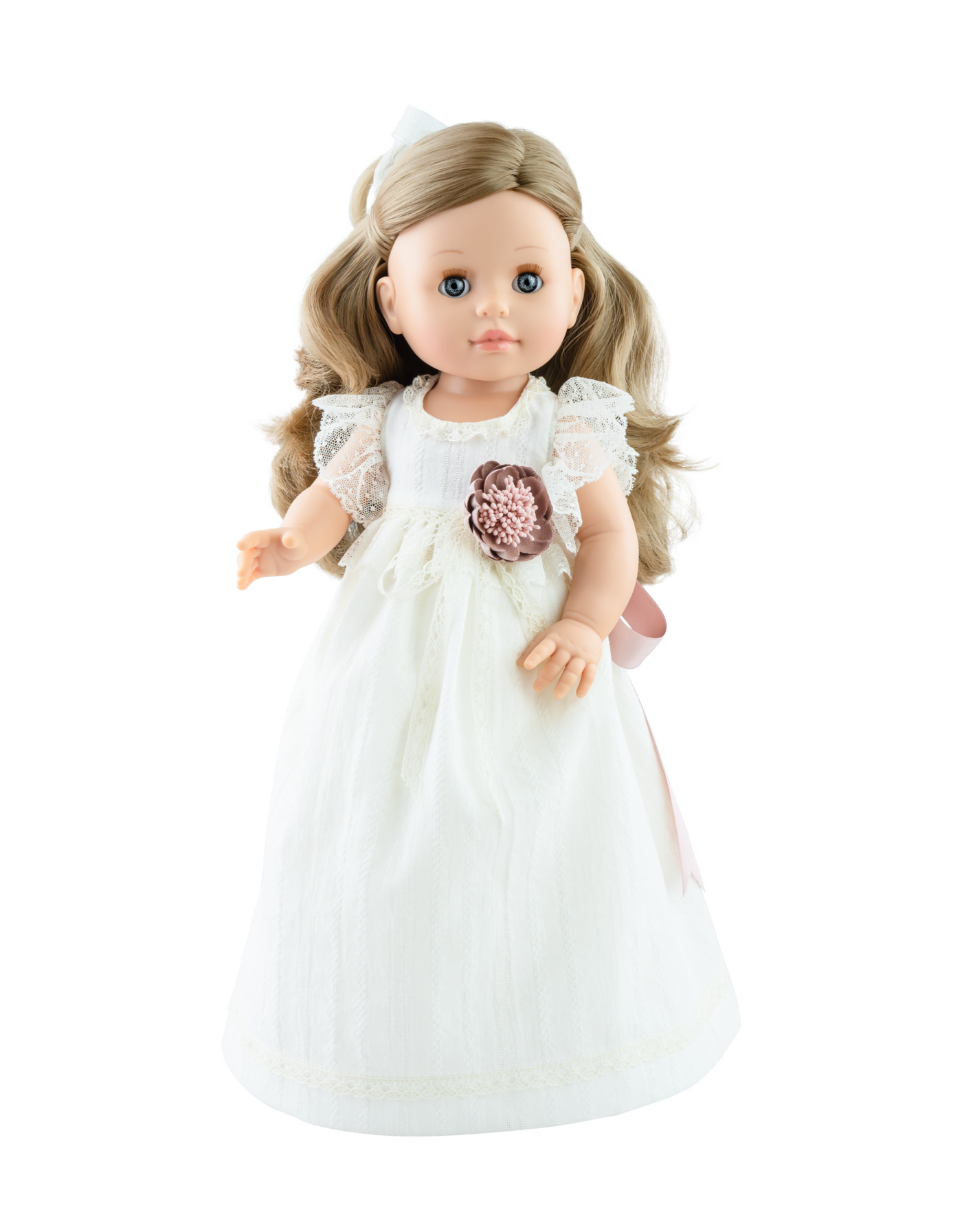 Soy Tu Doll - Emma white dress with flower - paola reina